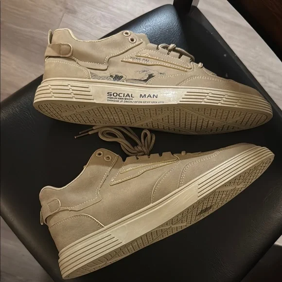 Men's Tan High Top Sneakers ‼️ BRAND NEW‼️ Brand - Social Man - Picture 13 of 16